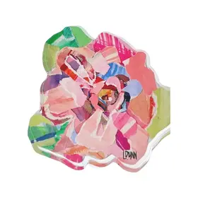 Pink Zinnia Bold Bloom Acrylic Block