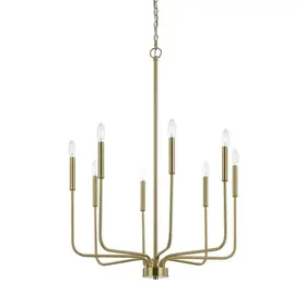 Brushed Brass 8 Light Chandelier