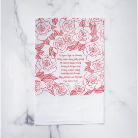 Christmas Hymn Tea Towel Lo, How a Rose Ere Blooming