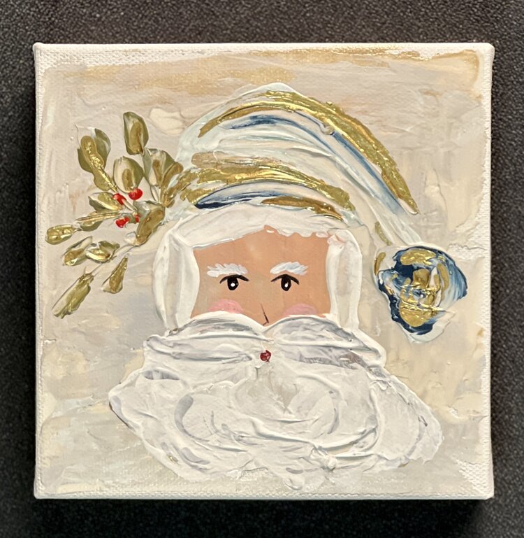 Blue & Gold Santa 6x6 Gospel Art