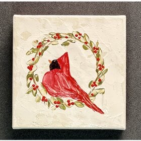 Cardinal Wreath 6x6 Gospel Art