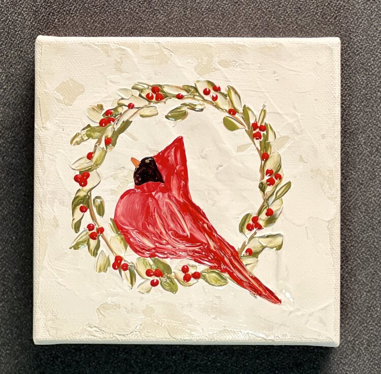 Cardinal Wreath 6x6 Gospel Art