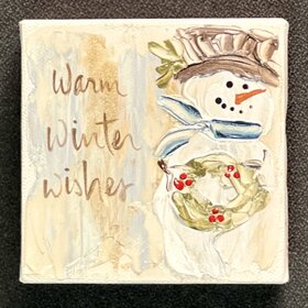 "Warm Winter Wishes" 4x4 Gospel Art