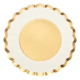 Gold/White Flower Salad Plate 8pkg