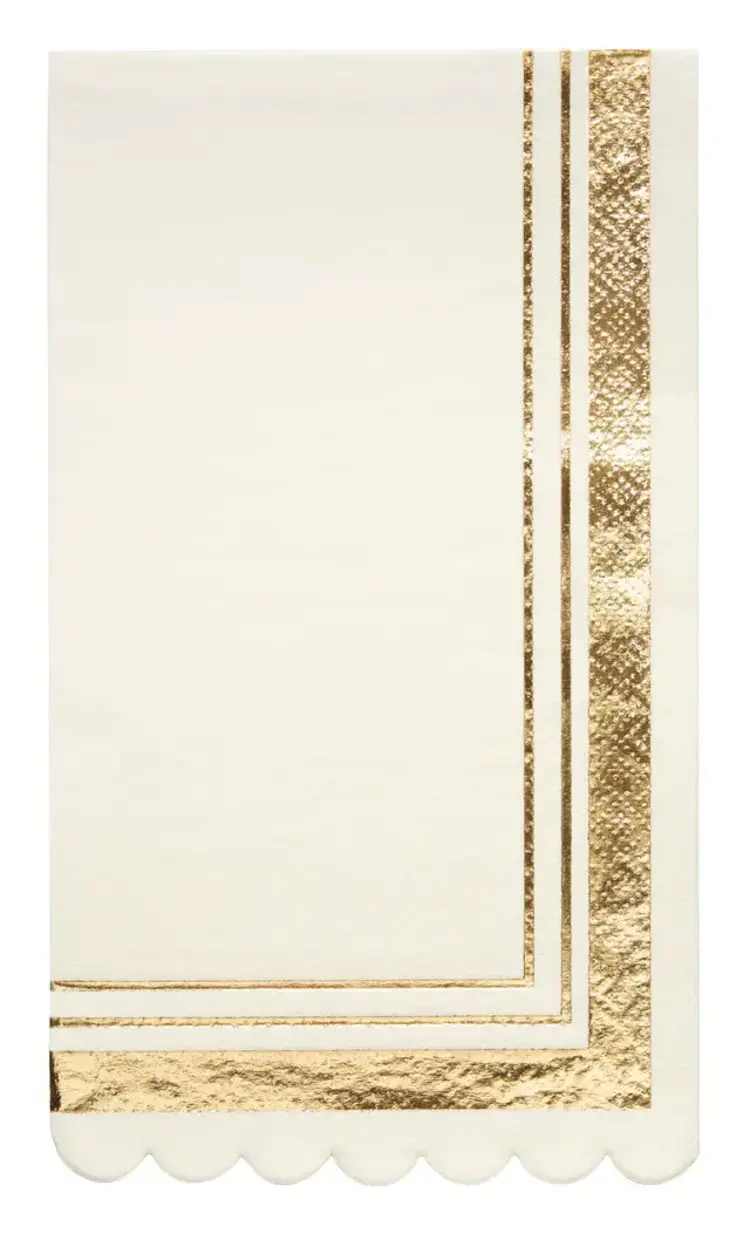 Gold/White Guest Towel 20pkg