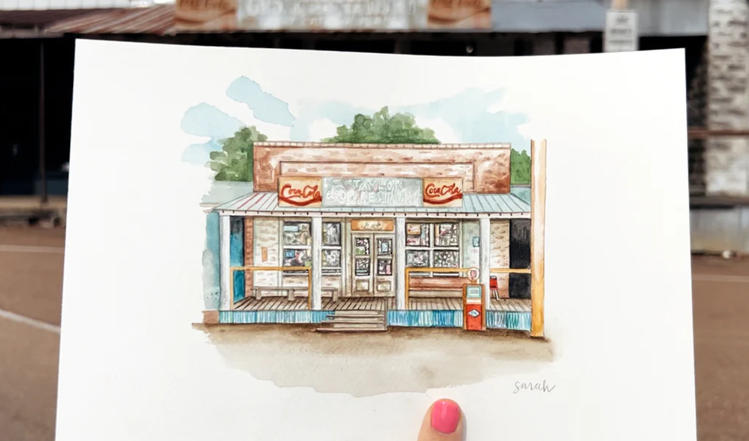 Sarah Godwin Taylor Grocery Watercolor Print