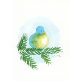 Sarah Godwin Blue Bird Watercolor Print