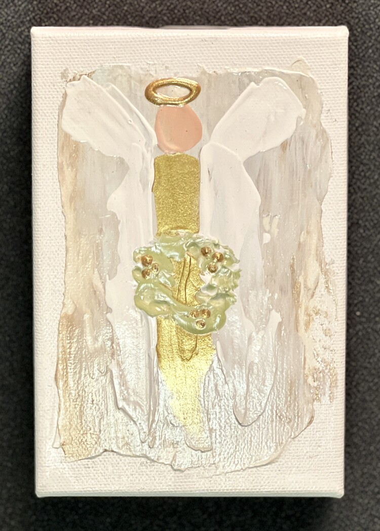 Christmas Wreath Angel 4x6 Gospel Art