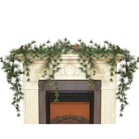 6" Drooping Snowy Ming Pine Garland