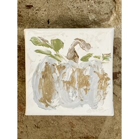 Silver & Gold Pumpkin 4x4 Gospel Art