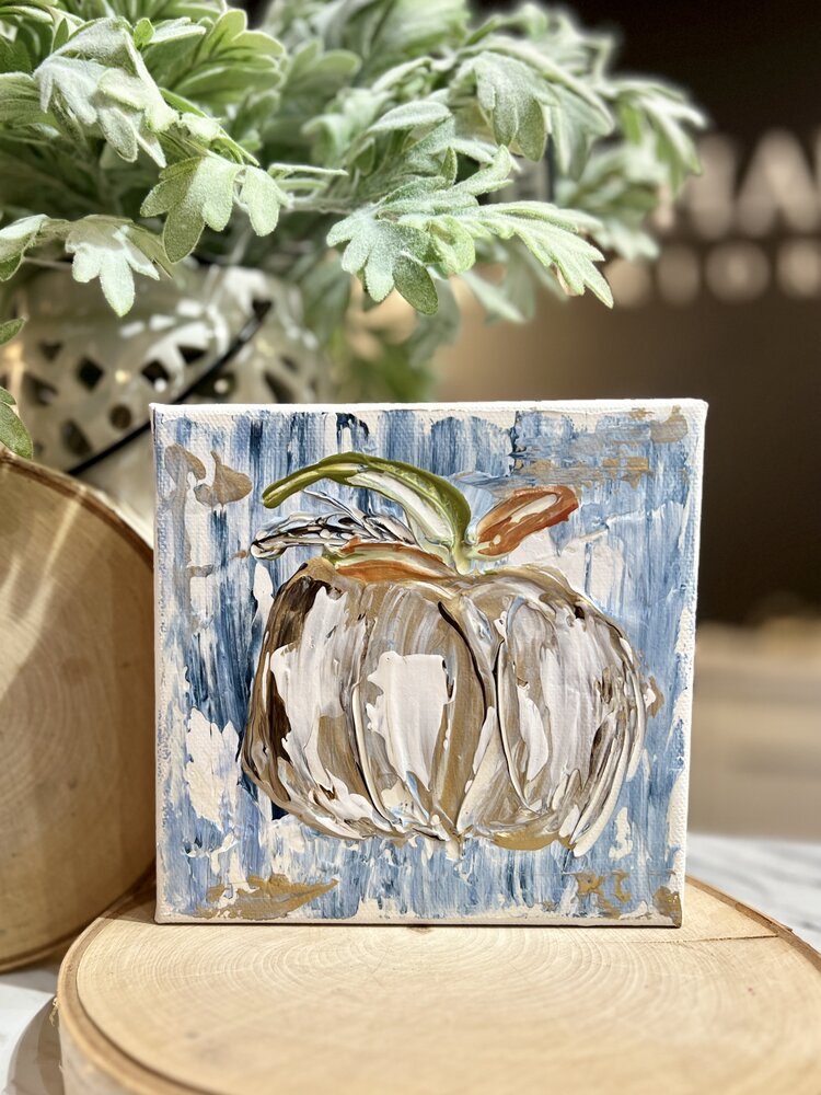 Blue & Gold Pumpkin 6x6 Gospel Art