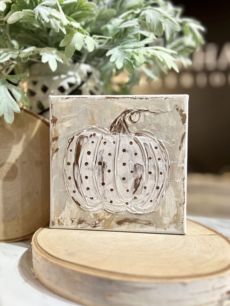 White Pumpkin w/Gold Dots 6x6 Gospel Art