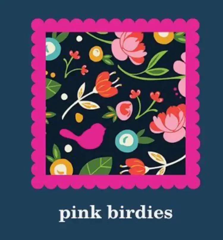 Nora Fleming Cocktail Napkins Pink Birdies