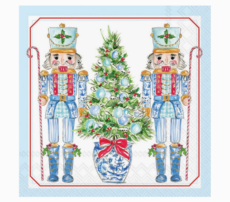 Paper Cocktail Napkins Blue Nutcrackers