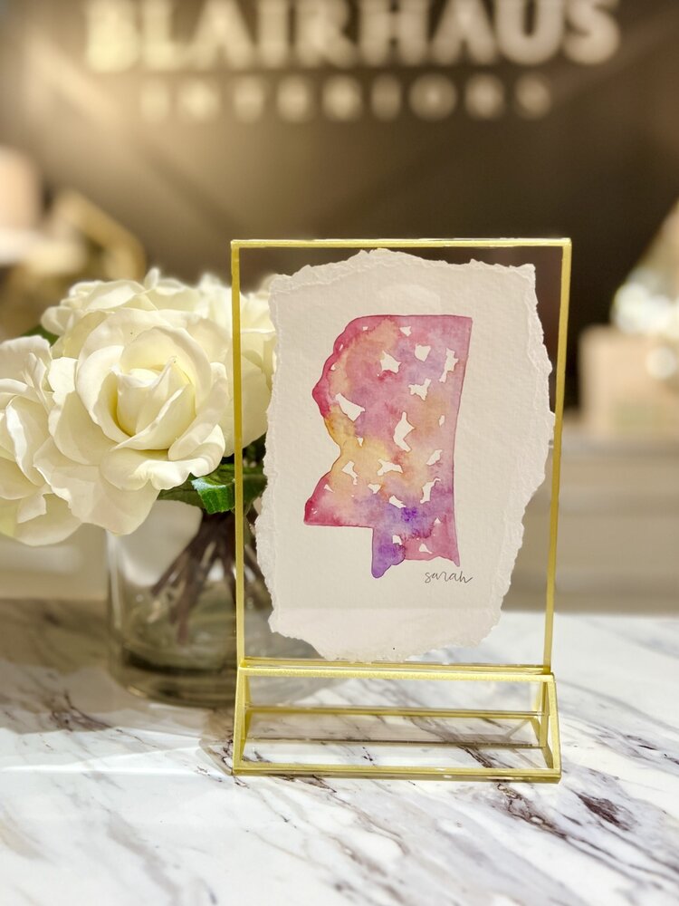 Sarah Godwin Mississippi Watercolor-Pink