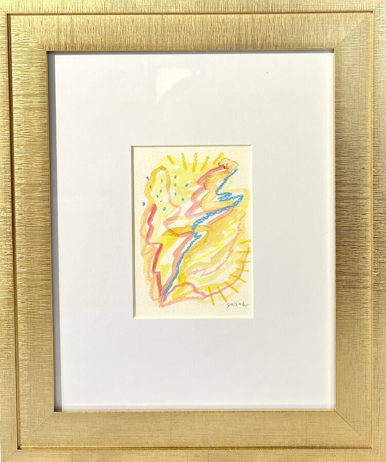 Sarah Godwin Framed Abstract- Neon