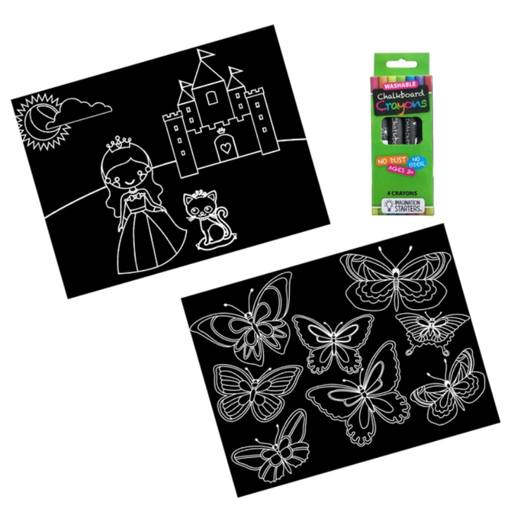 Chalkboard Princess/Butterfly Travel Mat