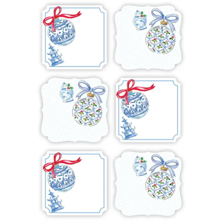 Handpainted Chinoiserie Holiday Icons Sticker Sheet