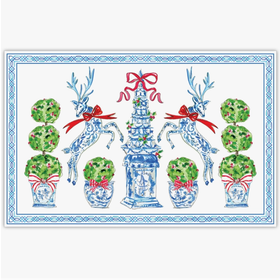 Handpainted Holiday Tulipiere Placemat