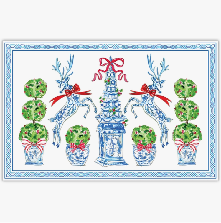 Handpainted Holiday Tulipiere Placemat