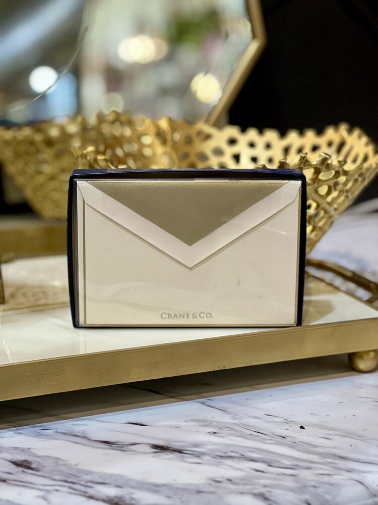 Ecru/Gold Lg Cards Set of 10