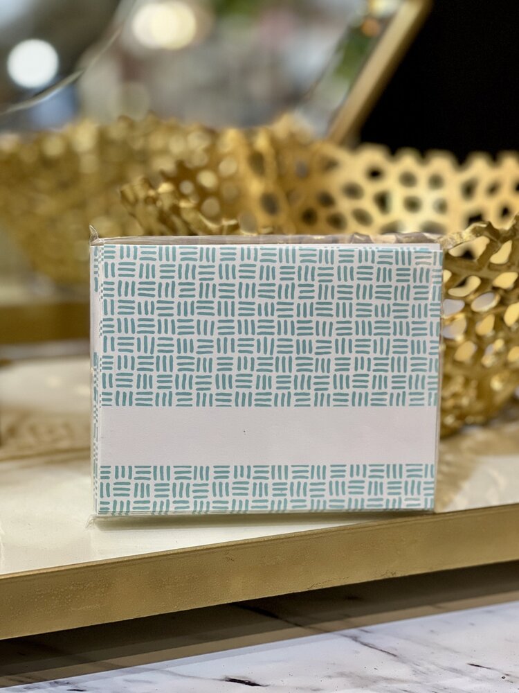 Aqua Basketweave Note Set of 10