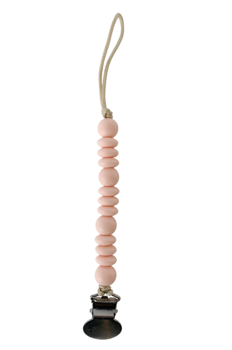 Pacifier Clip-Pink Silicone