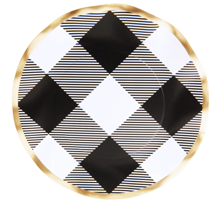 Black Buffalo Check Salad Plate