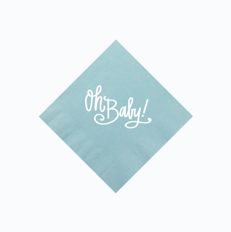 Oh Baby! Cocktail Napkins-Blue