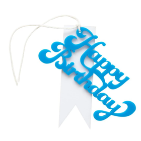 Blue Acrylic Birthday Gift Tag