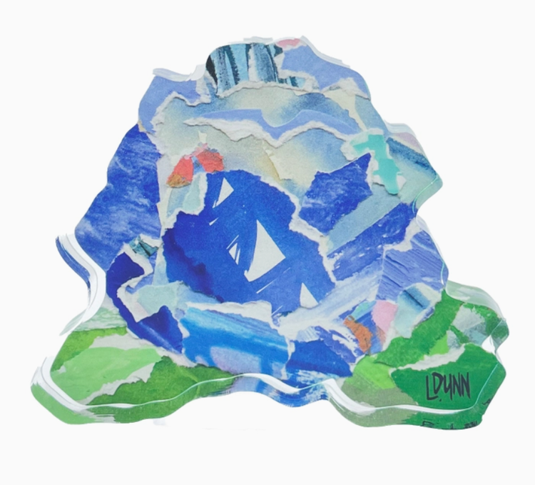 Periwinkle Bold Bloom Acrylic Block