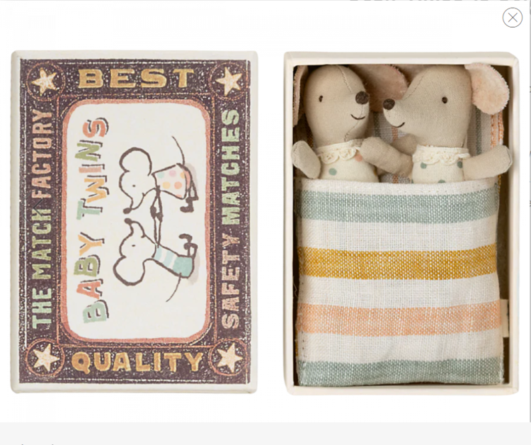 Twins Baby Mice Matchbox