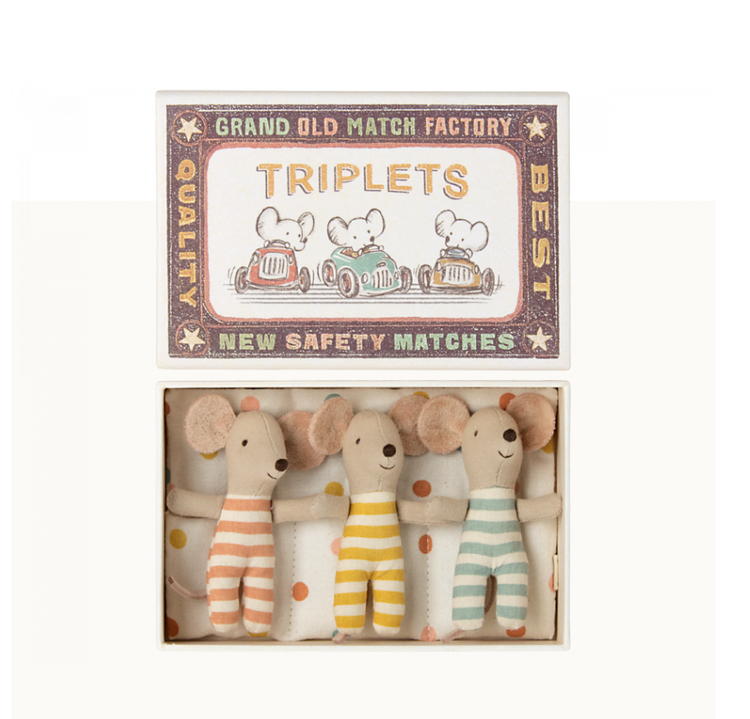 Triplets Baby Mice Matchbox