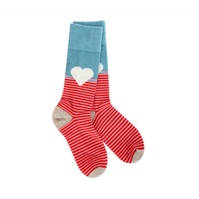 Multi Stripe Heart Crew Socks