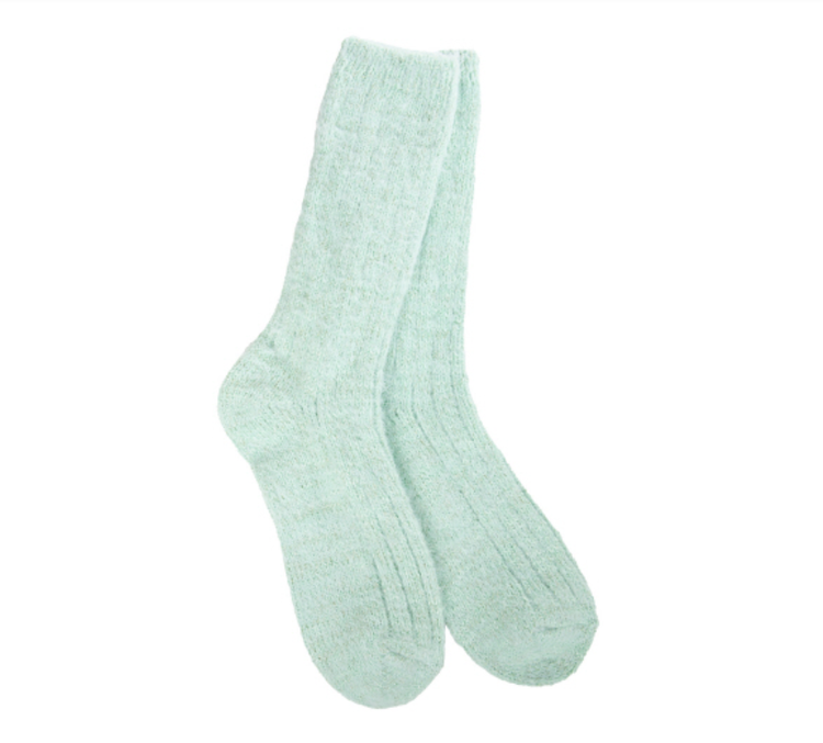 Frosty Green Crew Socks