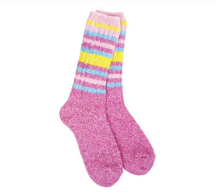 Iris Stripe Crew Socks
