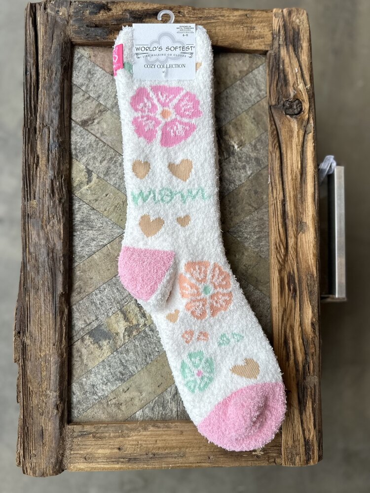 Floral Heart Mom Socks