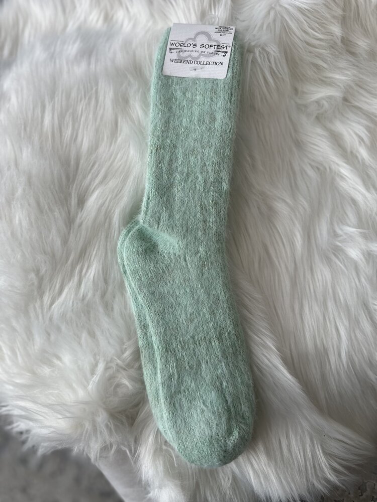 Frosty Green Crew Socks