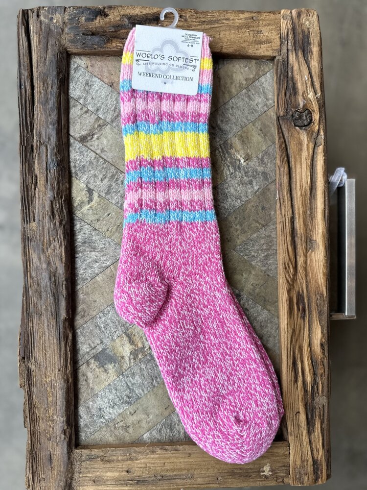 Iris Stripe Crew Socks