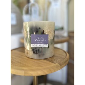 Amber Lavender Pillar Candle