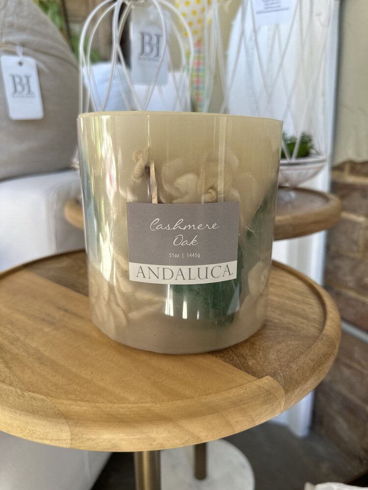 Cashmere Oak Pillar Candle
