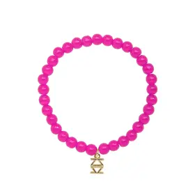 Glass Bead Bracelet Hot Pink