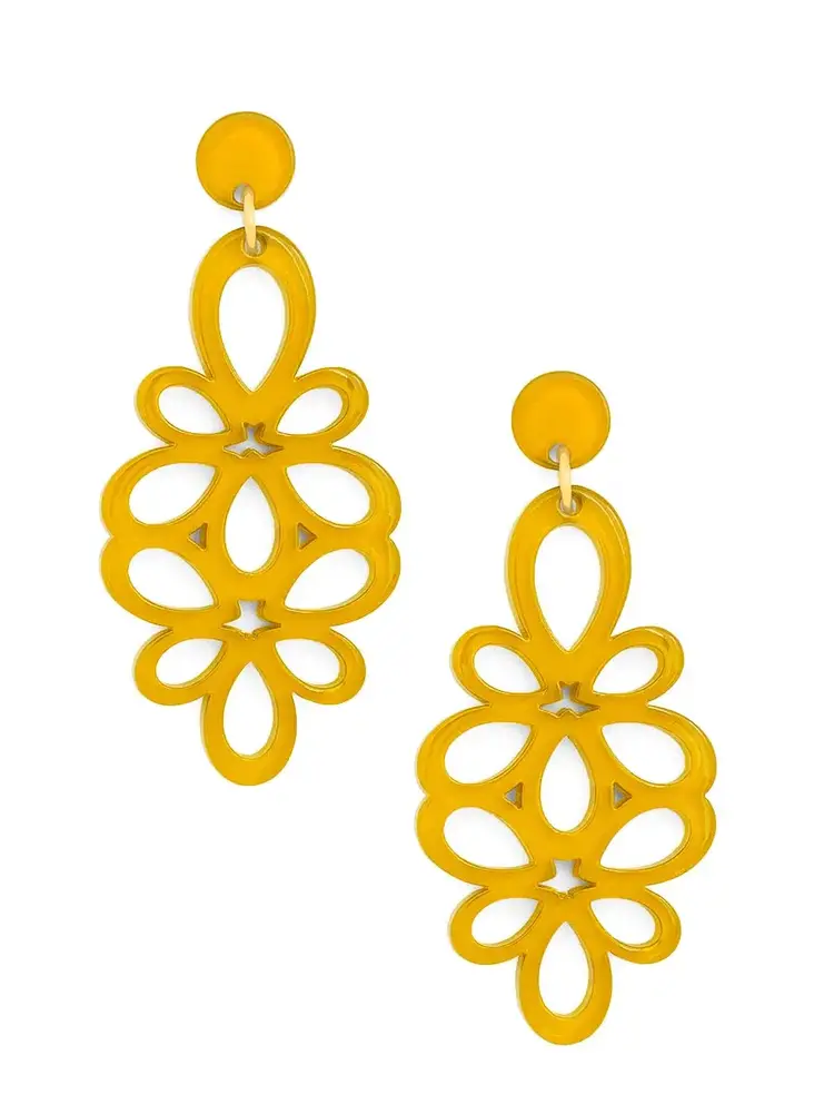 Blooming Flower Drop Earring Honey