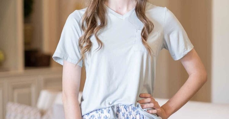 Highlands Vneck Pocket Sky Xl