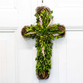 Selah Cross Door Decor Natural