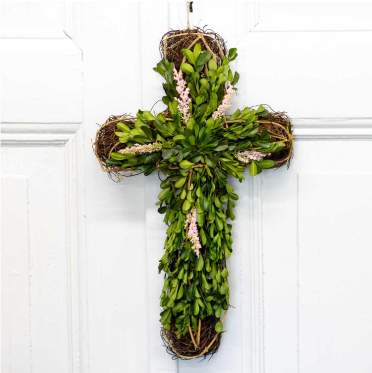 Selah Cross Door Decor Natural