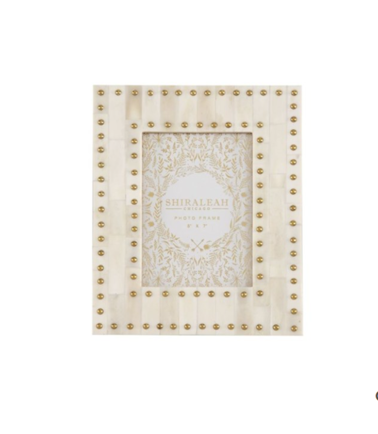 Mansour Studded 5x7 Frame Ivory