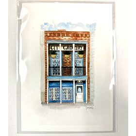 City Grocery Framed Print 5x7