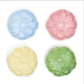 Flower Accent Plates Set of 4