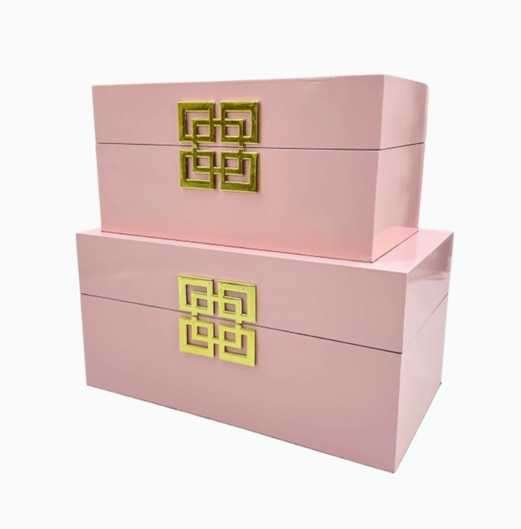 Pink Wooden Keepsake Box Lg